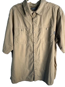 Eddie Bauer SS Brown Button Down Casual Shirt With Pockets Size XL - Picture 1 of 6