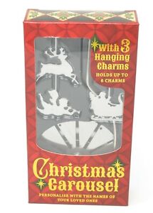 Christmas Carousel. Tea Light Powered Festive Merry-Go-Round with 3 Charms