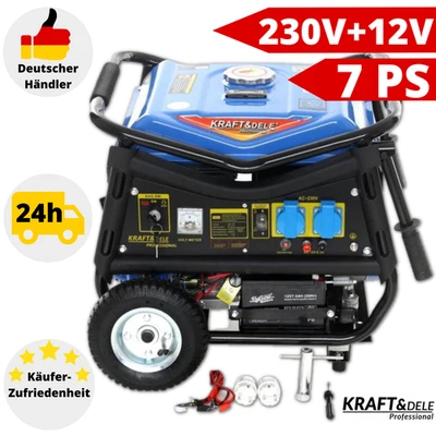 Stromerzeuger Benzin Stromaggregat Notstromaggregat Generator E-Start 12V 230V - Bild 1 von 4