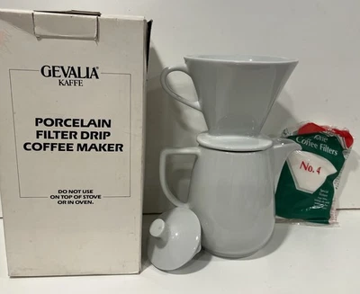 GEVALIA KAFFE Porcelain Filter Drip Coffee Maker White - Image 1 of 4