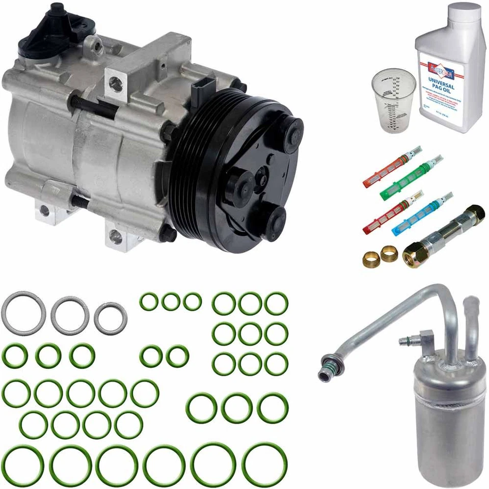 Compresor de aire acondicionado Omega para Ford Mustang 1996-2004 con kit de reparación de aire acondicionado TCP Foto 1 de 1