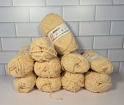Lot Of 10 Skeins-One Lot-BERNAT Bimini Butter Yellow Cotton Yarn - Image 1 of 4