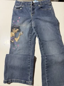 Mädchen Disney Prinzessin Jasmin blau Jeans Größe 10 vorne und hinten - Bild 1 von 5