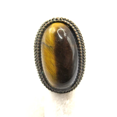 Big Chunky Ring Tiger's Eye 大号 7.75 码 — 第 1/4 张图片