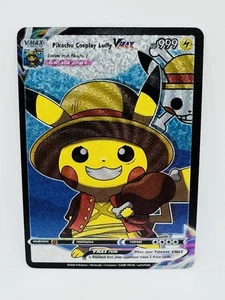 Pokemon Pikachu X Luffy Cosplay Kawaii Doujin Art Holo Anime Card Full Art - Picture 1 of 1