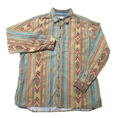 Territory Ahead Button Up Shirt Mens XL Multicolor Southwestern Aztec Corduroy - Image 1 of 4