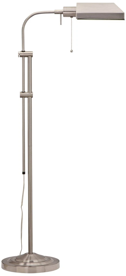 Lámpara de pie Cal Lighting altura ajustable acero cepillado poste de metal farmacia Foto 1 de 1