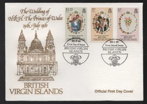 1981 British Virgin Islands Royal Wedding Charles & Diana FDC. First Day Cover - Picture 1 of 1