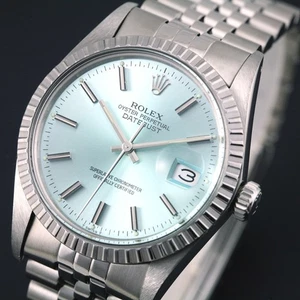 Orologio Vintage Rolex Datejust 16030 Cal 3035 Automatico Uomo Quadrante Blu Ghiaccio Elegante - Foto 1 di 23