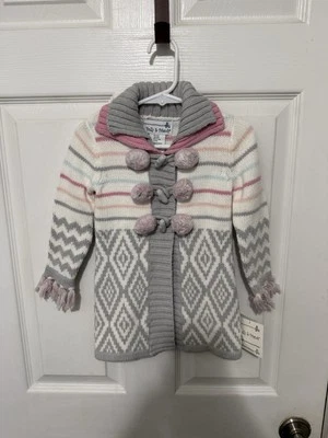 Cárdigan largo para bebé Polly & Friends suéter talla 12 m pompón flecos NUEVO exterior Foto 1 de 4