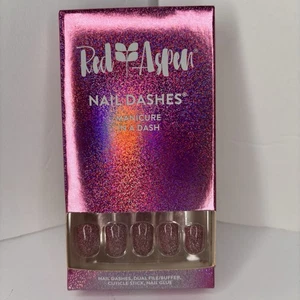 Guiones de uñas Red Aspen - Demi Rose - Cuadrado corto - Brillo púrpura - NUEVO - Imagen 1 de 9