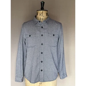 Edwin Overshirt Men’s Size M Blue Herringbone Labour Shirt Cotton - Picture 1 of 13