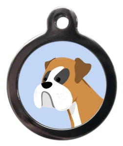 Pet ID tag BREED TAG CARTOON BOXER DOG tag  2 sizes  - Picture 1 of 2