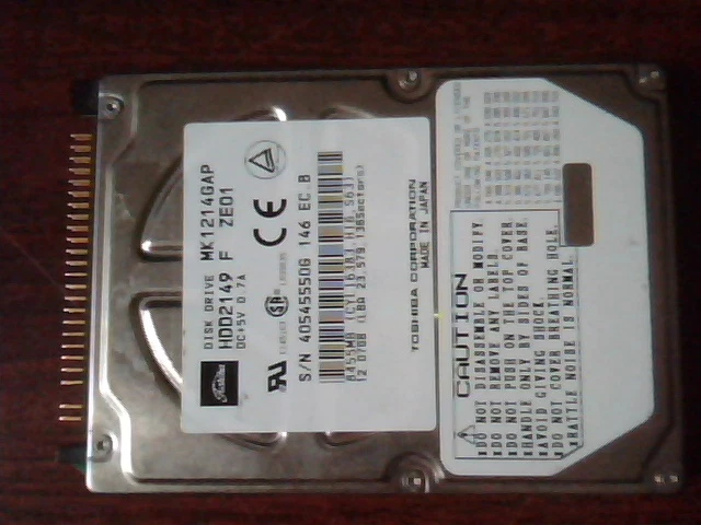 2.5 in Hard Disk Drive IDE Toshiba MK1214GAP HDD2149 F ZE01 - Image 1 of 4