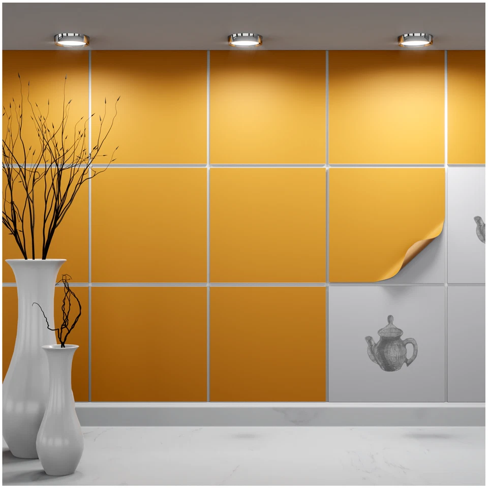 FoLIESEN Fliesenaufkleber für Küche und Bad - Fliesenfolie Orangebraun - Bild 1 von 1