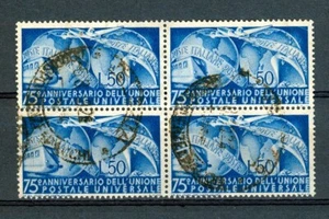 ITALIA REP. - 1949 - 75° anniversario dell'U.P.U. 50 L. Mezzi trasporto emisferi - Picture 1 of 1