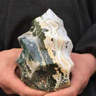 1.28Kg Natural Ocean Jasper Carved Flame Shape Quartz Crystal Energy Reiki Heal