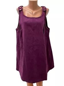 DEERBERG Gr. 2XL / XXL Cord Kleid Trägerkleid Latzkleid Lila / Burgund Spitze - Bild 1 von 7