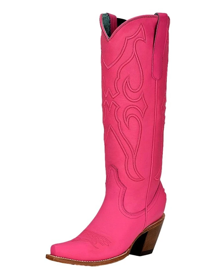 Corral Western Boots Womens Tall Top Pattern Inlay Fuchsia Z5157 - Image 1 of 1