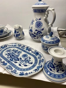 HUTSCHENREUTHER + MARIA THERESIA + KAFFEE-SERVICE ZWIEBELMUSTER PORZELLAN - Bild 1 von 8