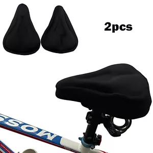 2PCS Cuscino Sedile Bici Antiscivolo Spugna Morbido Cuscino Fibbia Regolabile Nero - Foto 1 di 18