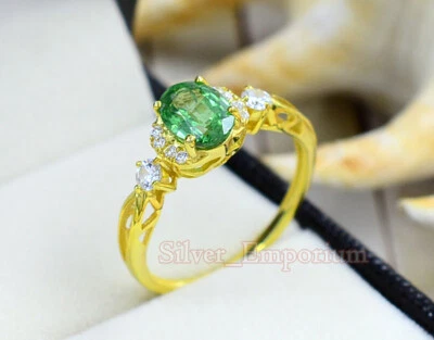 Кольцо женское январское с натуральным драгоценным камнем кианитом серебро 925 пробы - Изображение 1 из 4