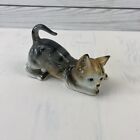 Figurine chat tabby vintage en porcelaine Andrea by Sadek années 1980 pose ludique Taiwan