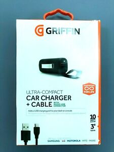 Griffin USB Car Charger Adapter Powerjolt + Micro-USB Cable Samsung Huawei HTC