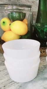 3 McKee GLASBAKE White Milk Glass 6 oz Custard Cups Bowls Ramekins (big-rm) - Picture 1 of 8