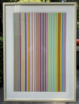 Gene Davis Original Print Sreenprint Stripes Vertical Color Field Abstraction - Image 1 of 4