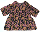 Roaman's Women's sz 32W Floral Half Sleeve Flowy Stretchy Tunic Top Blouse