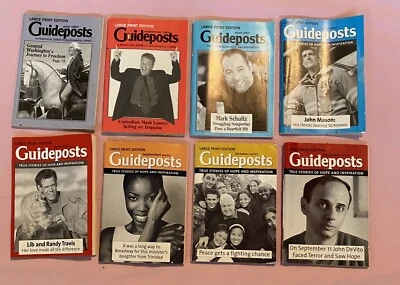 Lot of 8 Vintage Guideposts Magazines 1997/2001 Advertising Stories Large Print - Image 1 of 4