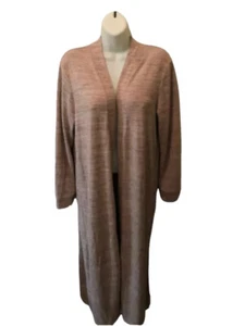 Soma STYLE ESSENTIALS Cozy Relaxed Duster Long Cardigan Sz M Pink/Taupe Lounge - Picture 1 of 6