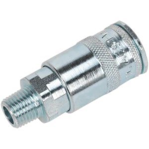 Acoplamiento de línea de aire Sealey BSPT rosca macho 1/4" BSPT paquete de 50 - Imagen 1 de 2