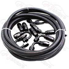 AN10 -10AN Fitting Stainless Steel Nylon Braided Oil Fuel Hose Line Kit 16FT