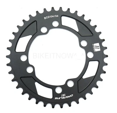DRIVELINE Narrow-wide MTB Bike Chainring 38T BCD 104/94mm 10/11 Speed Black - Image 1 of 4