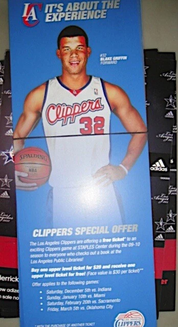 Blake Griffin Los Angeles Clippers NBA Basketball Bookmark Full Color Ad - Image 1 of 1