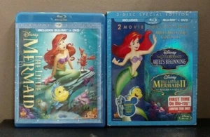 Little Mermaid + Return To The Sea + Ariel's Beginning (Blu-ray+DVD) LIKE NEW - Picture 1 of 2
