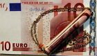 Billet de banque en or 9 ct véritable 10 euros pendentif & chaîne