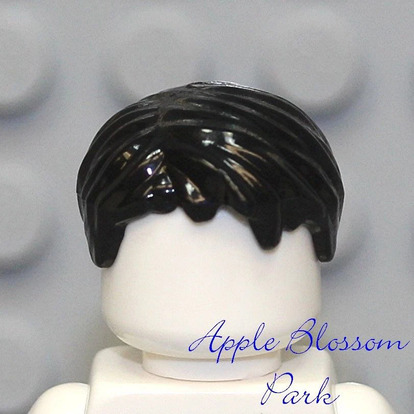 NEW Lego City Minifig Boy Short BLACK HAIR Male Head Gear Star Wars/Police Agent - Image 1 of 1