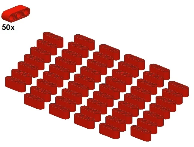 LEGO® - Technic Liftarms - Red - 32523-01 - 1x3 (50Stk) - Balken - Rot - Gerade& - Bild 1 von 1