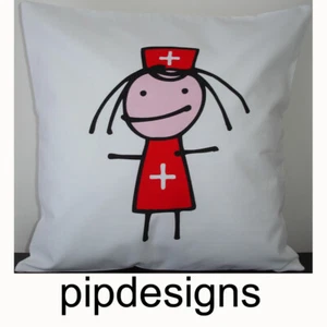 Nurse Cushion Cover Red 16" Mairo 16x16 Cartoon - Picture 1 of 1