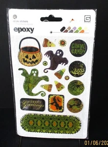 Basic grau Halloween unheimliche Sammlung Epoxid Aufkleber für Scrapbooking - Bild 1 von 2