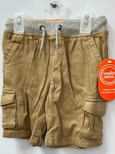Wonder Nation Beige Khaki Cargo Jogger Shorts Adjustable Waist Size XS (4/5) - Picture 1 of 10