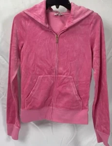 Juicy Couture velour zip-up hoodie WOMENS ROSE PINK SIZE XS - Picture 1 of 7