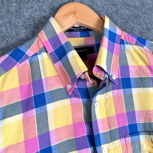 GANT Leinenhemd Herren Medium Mehrfarbig Kariert Langarm Regular Fit Bunt - Bild 1 von 16