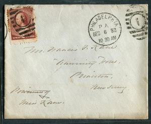 Philadelphia PA 1883 Brief nach Princeton NJ University Hotel Francis F Kane 2c St - Bild 1 von 2