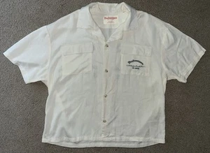 PacSun Budweiser mens bowling shirt sz L embroidered - Picture 1 of 6