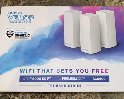 Linksys Velop Tri-band Series Intelligent Mesh WiFi System, White, 3 Pack AC6600 - Image 1 of 4