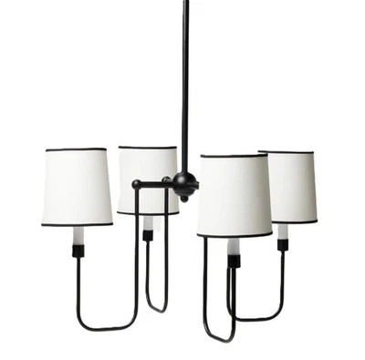 Lámpara de araña colgante Umbral 4 brazos acabado negro con tonos blancos y negros Foto 1 de 4